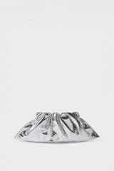 Mini Cloud Clutch Bag in Metallic Silver
