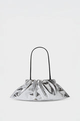 Mini Cloud Clutch Bag in Metallic Silver