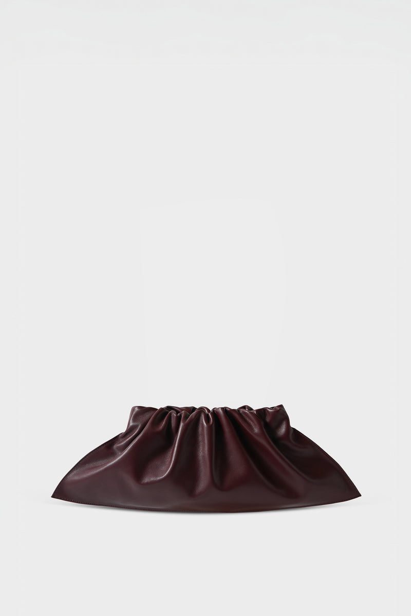 Mini Cloud Clutch Bag in Smooth Burgundy