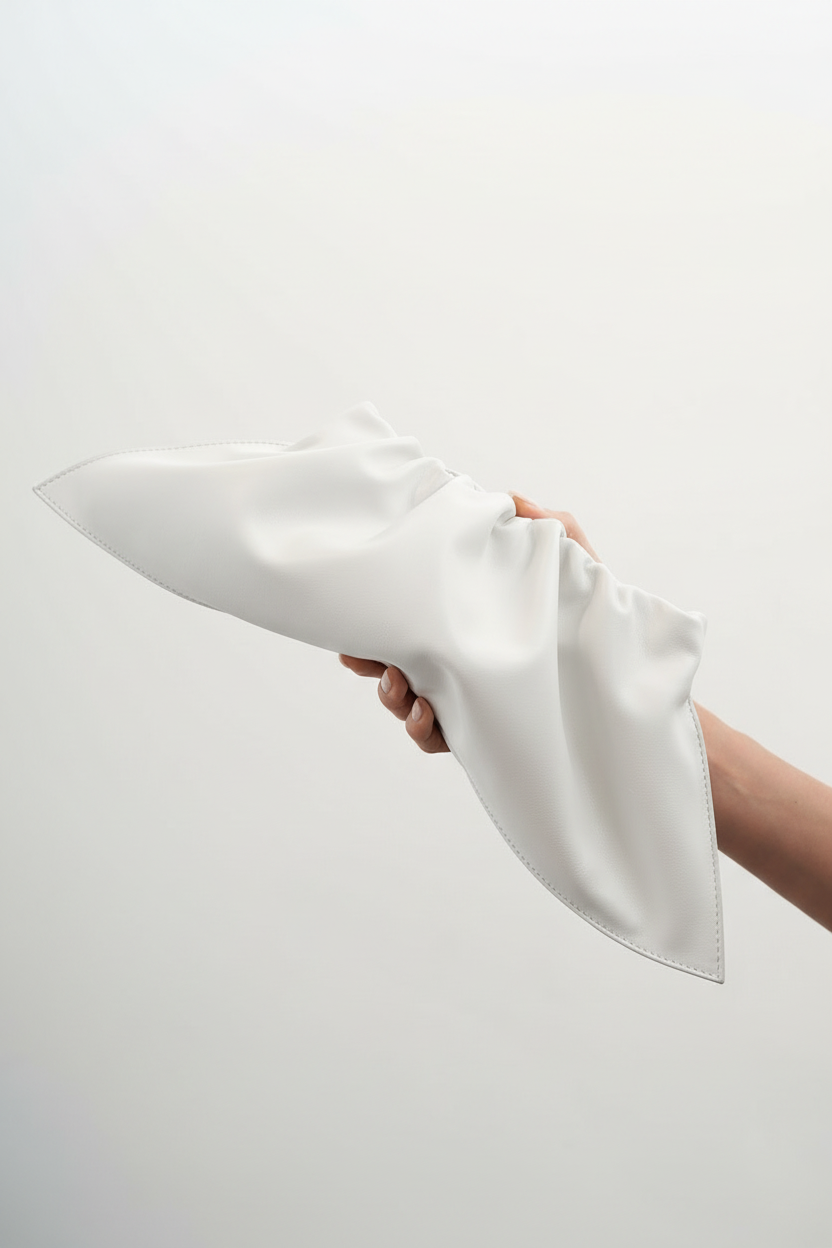 Mini Cloud Clutch in Smooth Off White