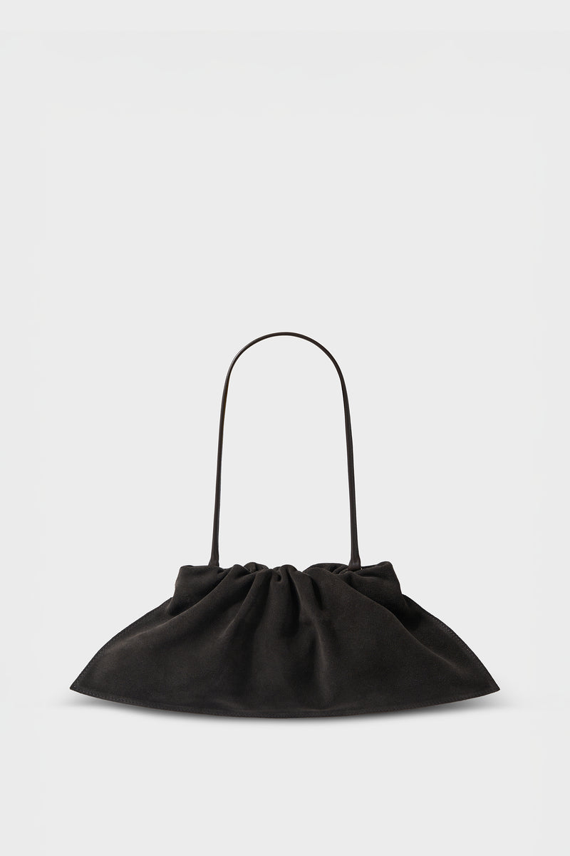 Mini Cloud Clutch Bag in Suede Dark Brown