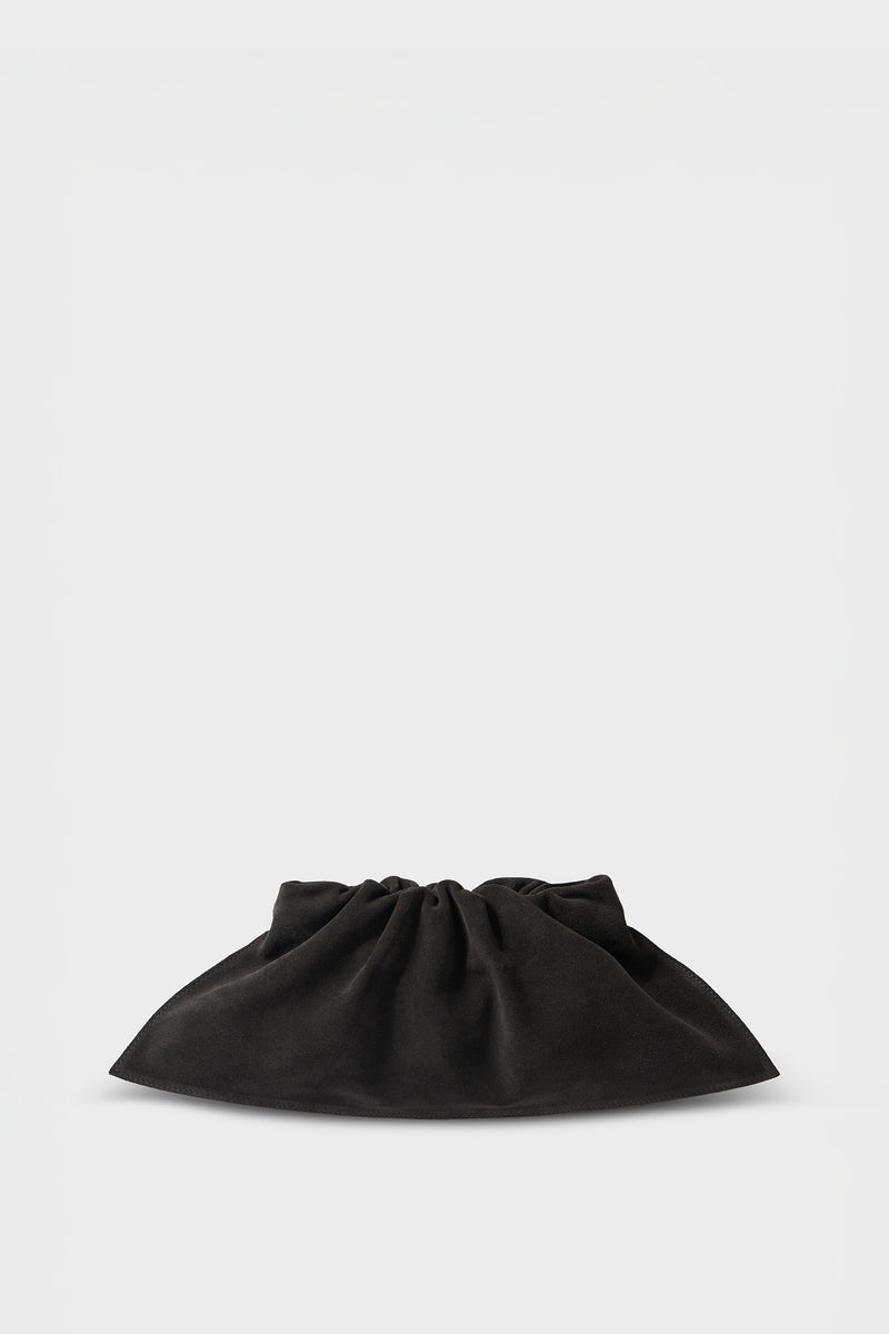 Mini Cloud Clutch Bag in Suede Dark Brown