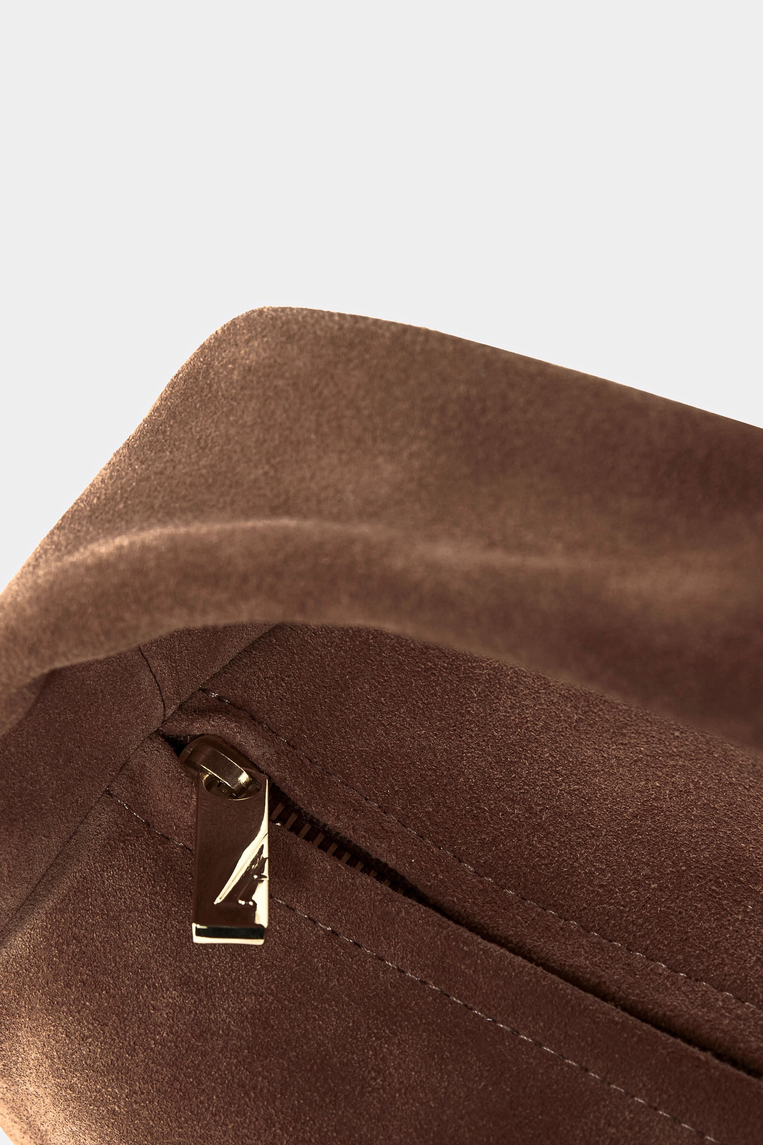 Mini Halo Bag in Suede Chestnut