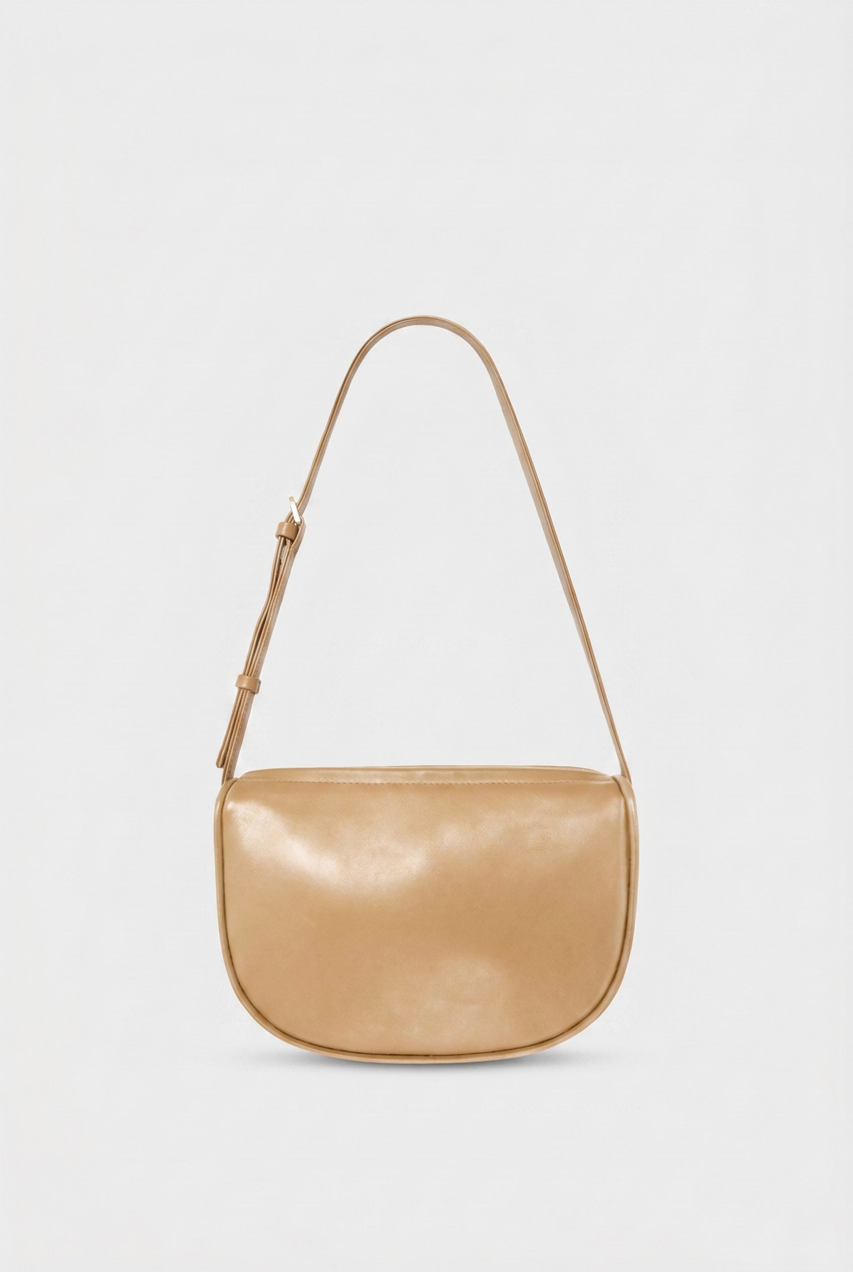Mini Saddle Shoulder Bag in Smooth Beige