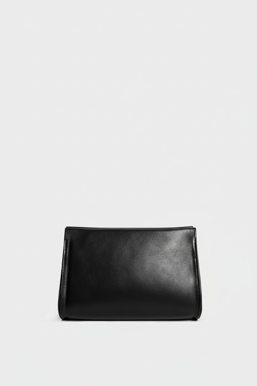 Mini Teardrop Clutch in Smooth Black