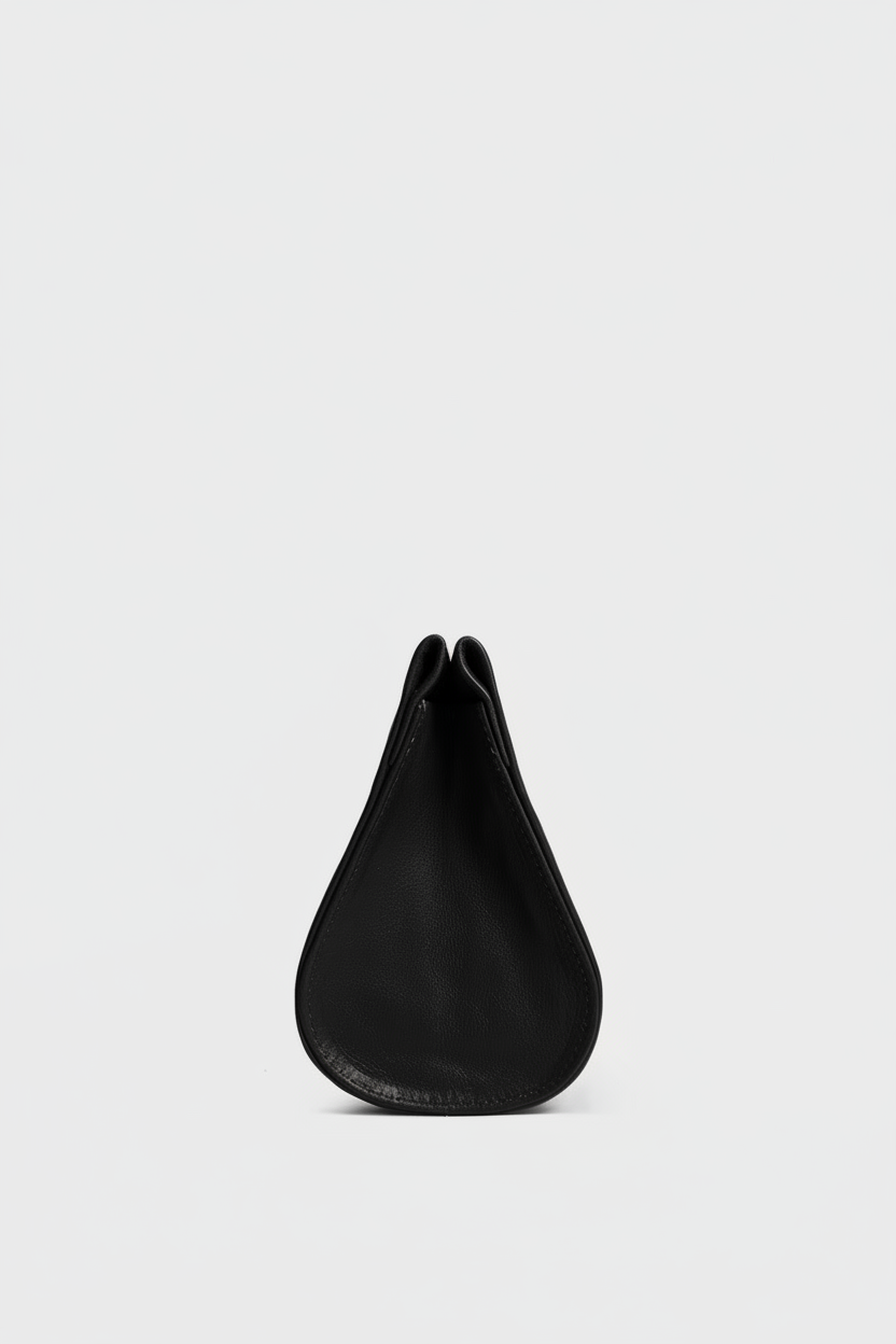 Mini Teardrop Clutch in Smooth Black