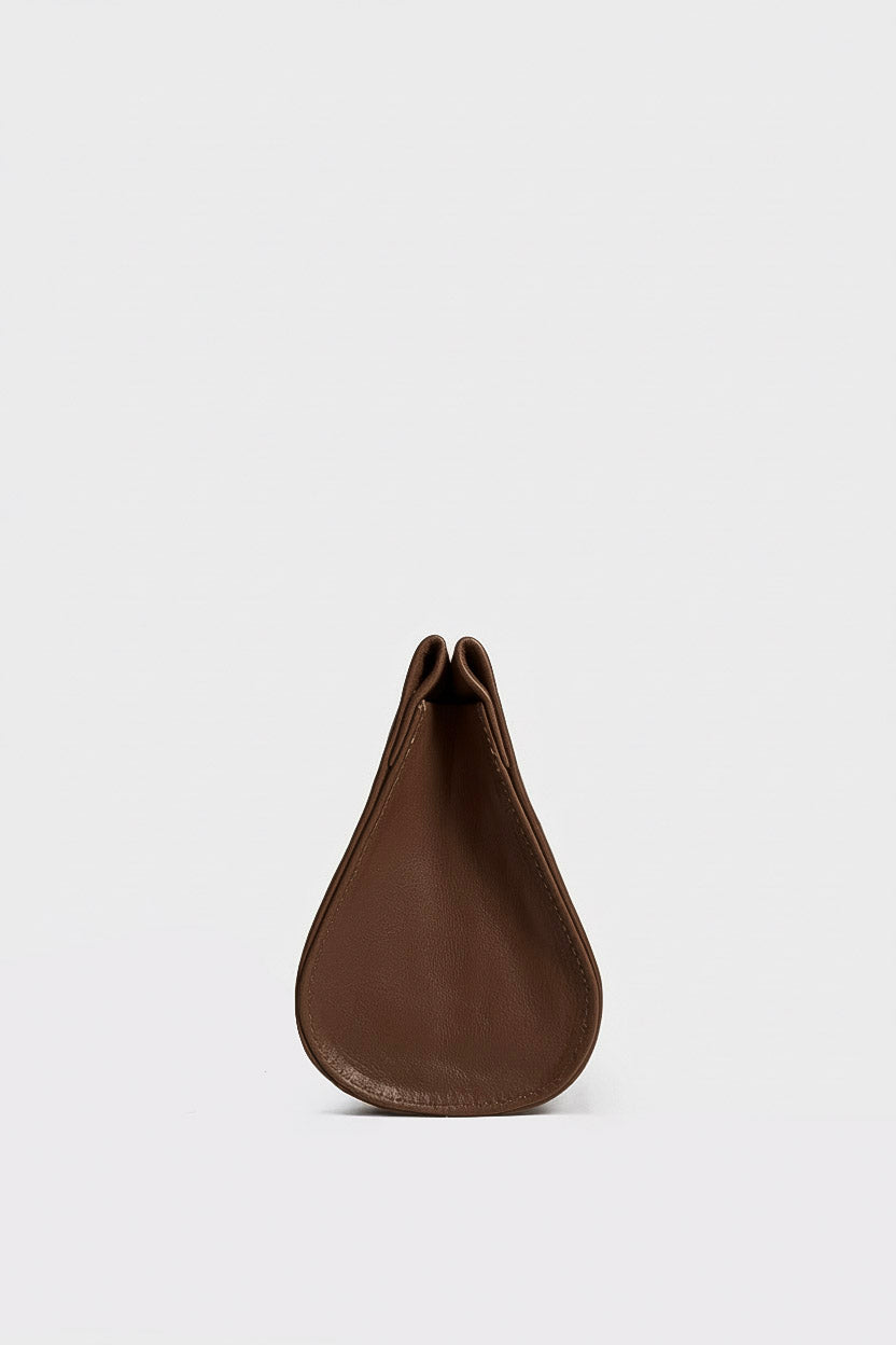 Mini Teardrop Clutch in Smooth Chestnut