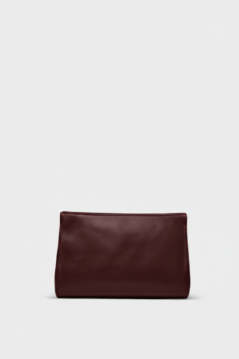 Mini Teardrop Clutch in Smooth Burgundy