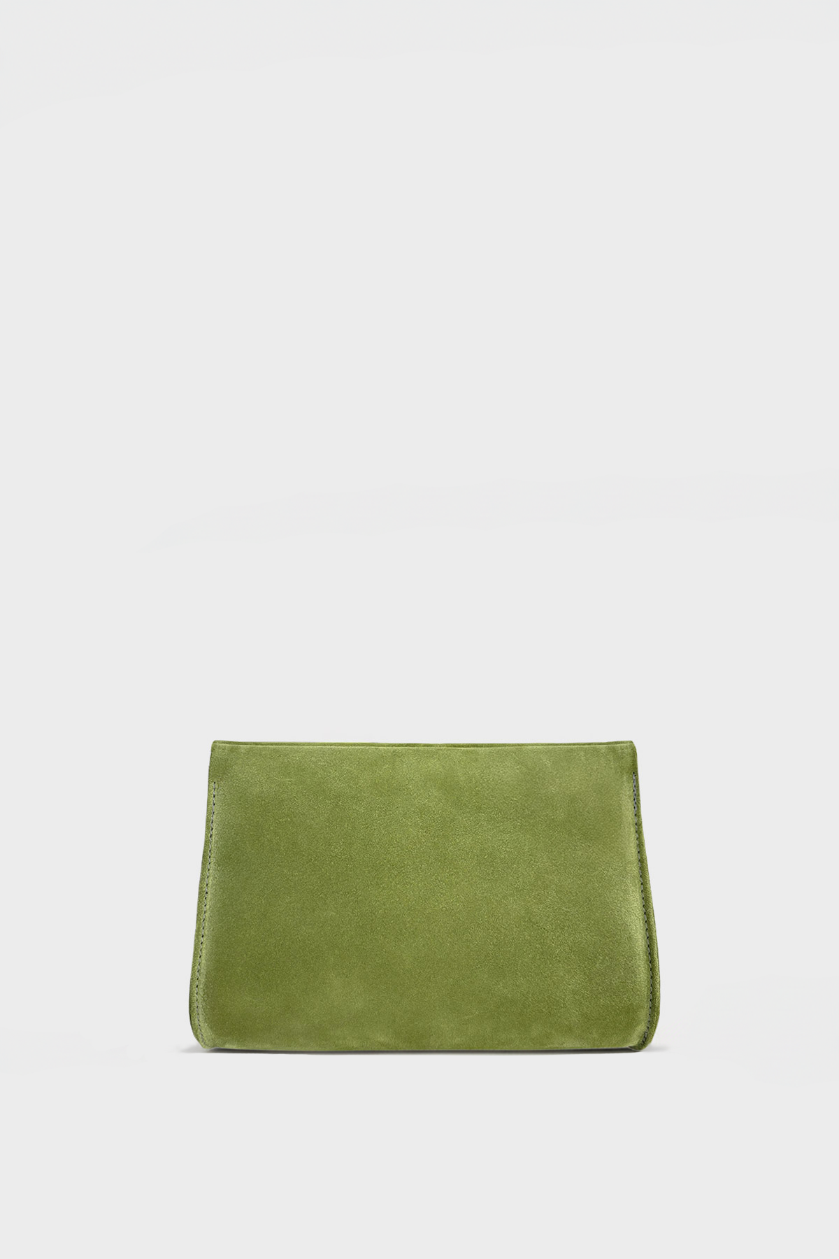 Mini Teardrop Clutch in Suede Matcha