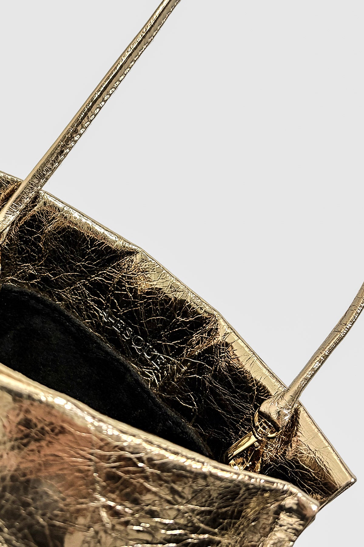 Mini Teardrop Clutch in Metallic Gold