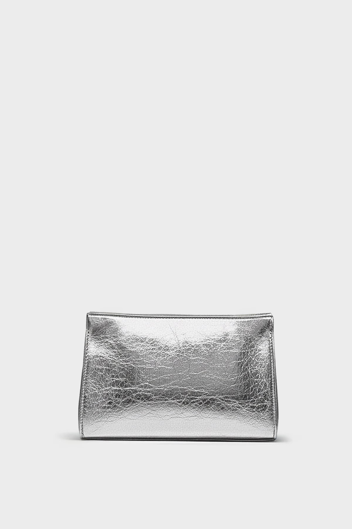 Mini Teardrop Clutch in Metallic Silver
