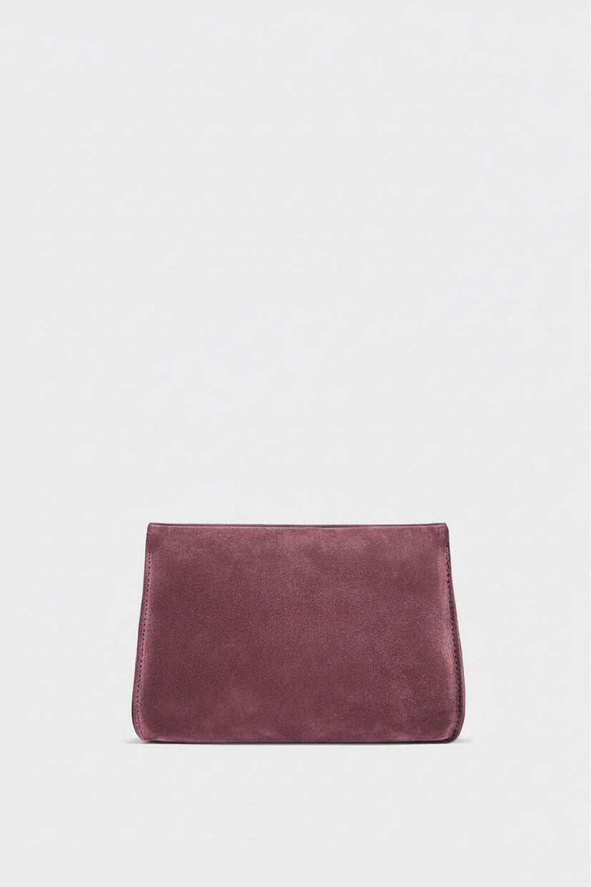 Mini Teardrop Clutch in Suede Plum