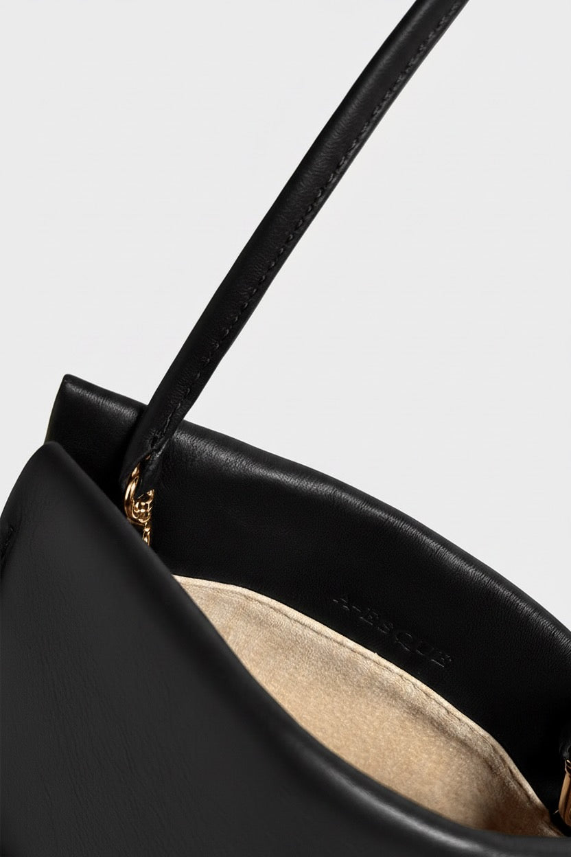Mini Teardrop Clutch in Smooth Black