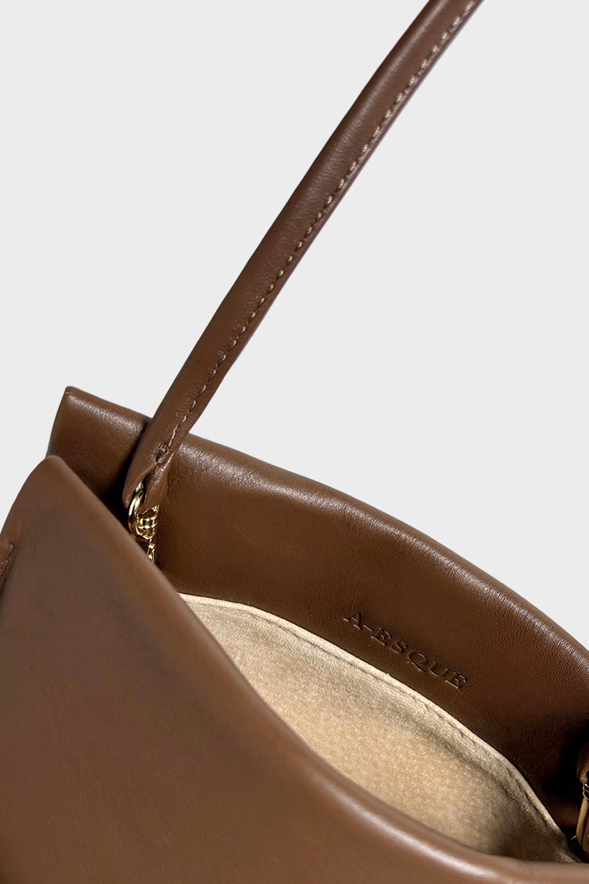 Mini Teardrop Clutch in Smooth Chestnut