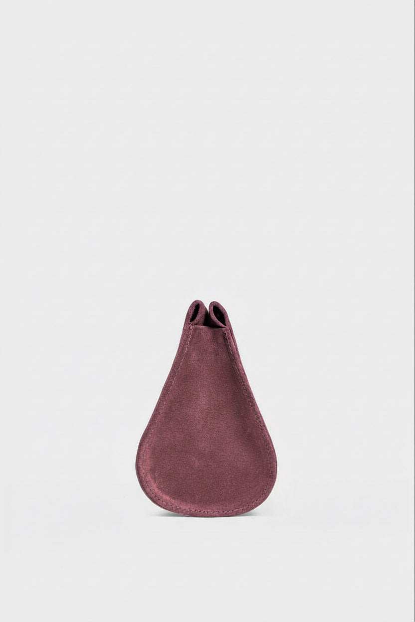 Mini Teardrop Clutch in Suede Plum