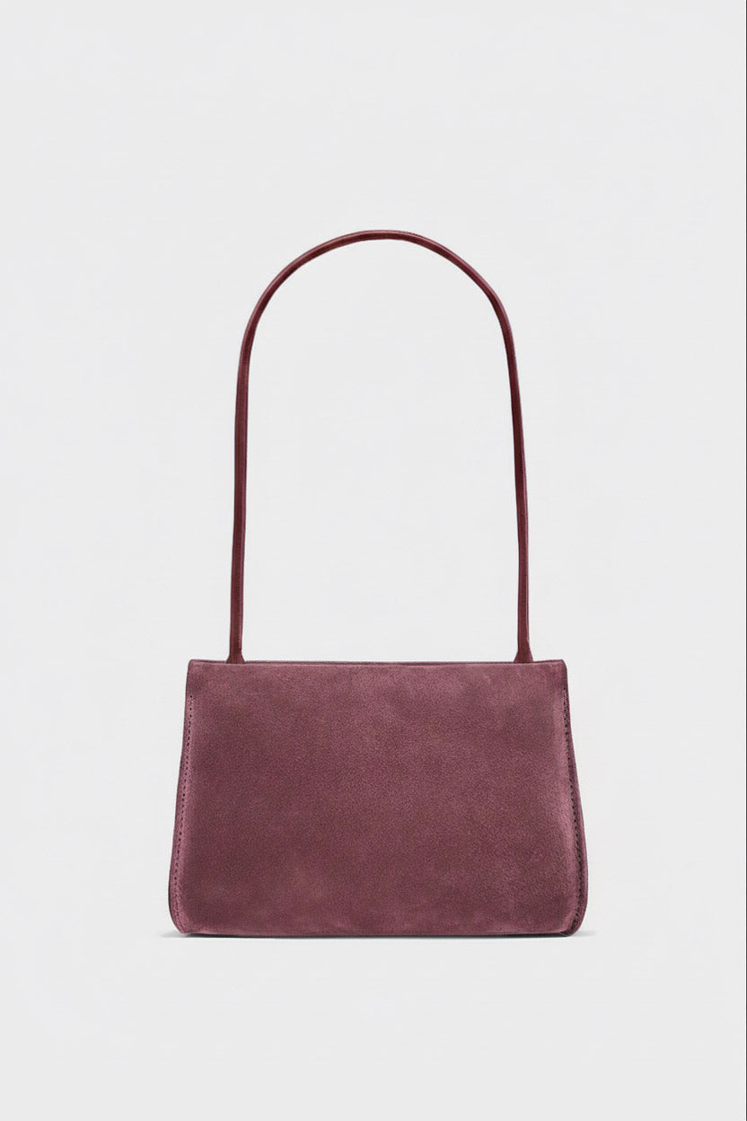 Mini Teardrop Clutch in Suede Plum