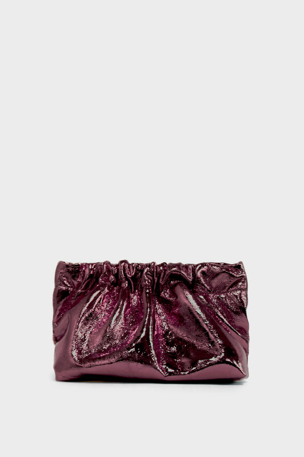 Mini Mellow Clutch in Metallic Burgundy