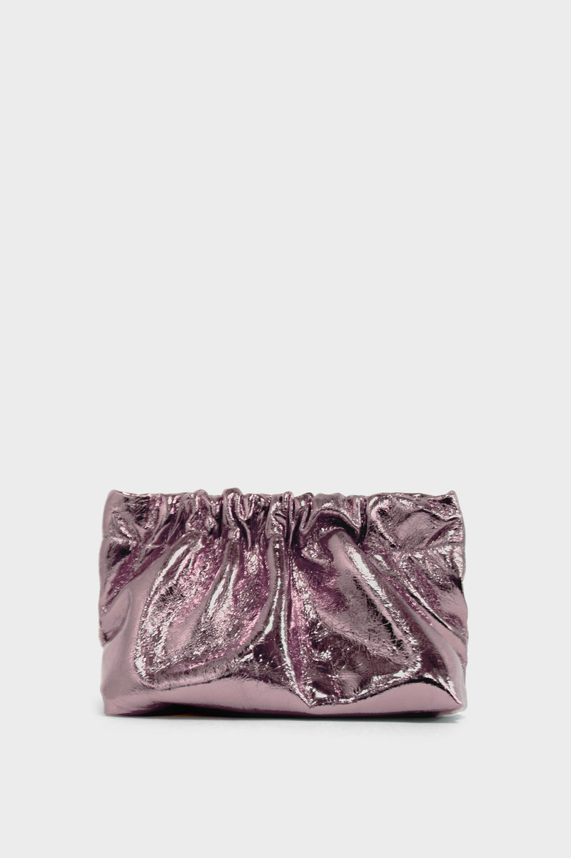 Mini Mellow Clutch in Metallic Rose