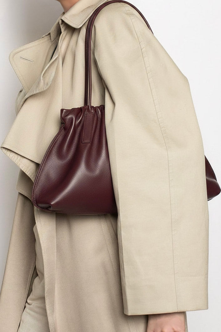 Cloud Shoulder Bag II in Smooth Burgundy