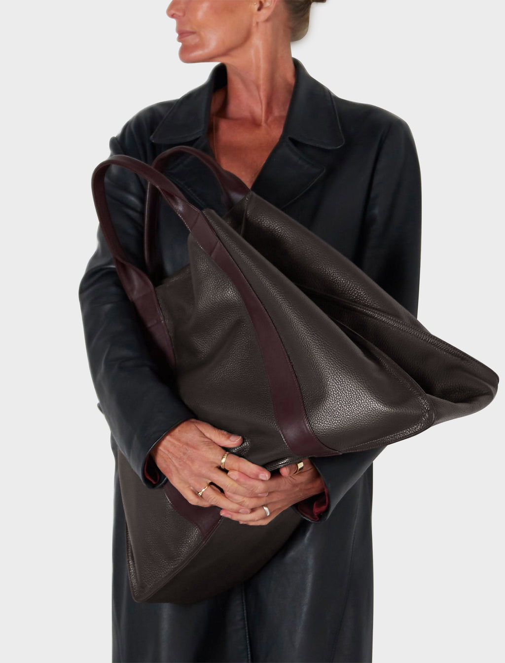 Jumbo Grocer Deluxe Tote Bag in Dark Brown