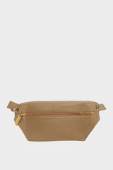 Oblong Crossbody Bag in Grain Beige