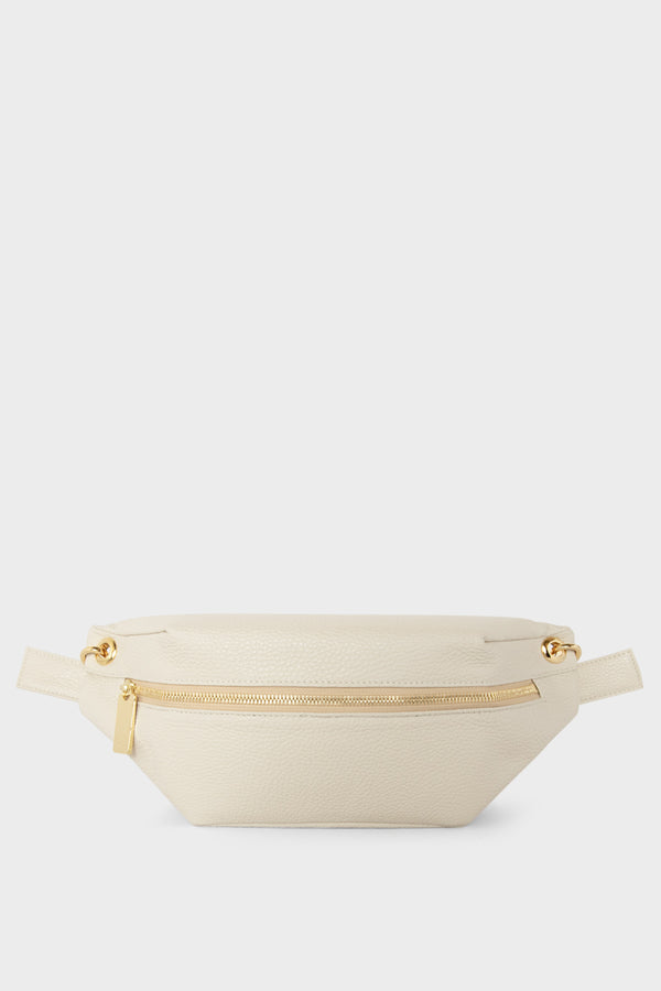 Oblong Crossbody Bag in White Wash