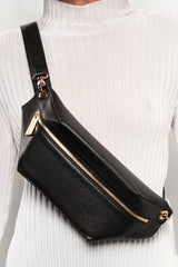 Oblong Crossbody Bag in Grain Black