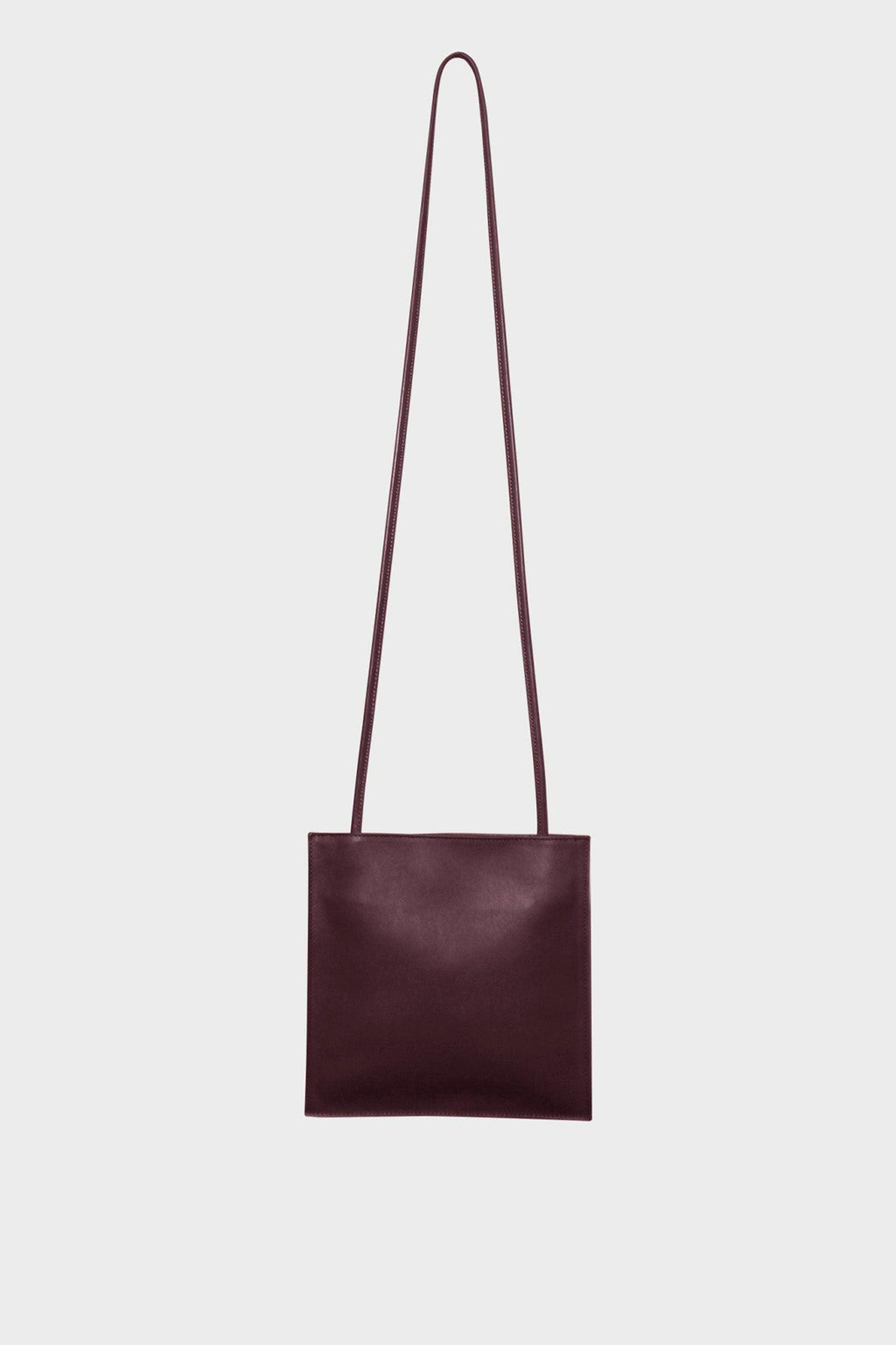 Pocket Crossbody Purse in Smooth Burgundy