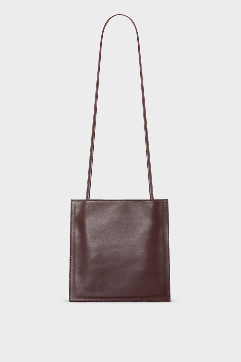 Pocket Crossbody Purse in Smooth Burgundy