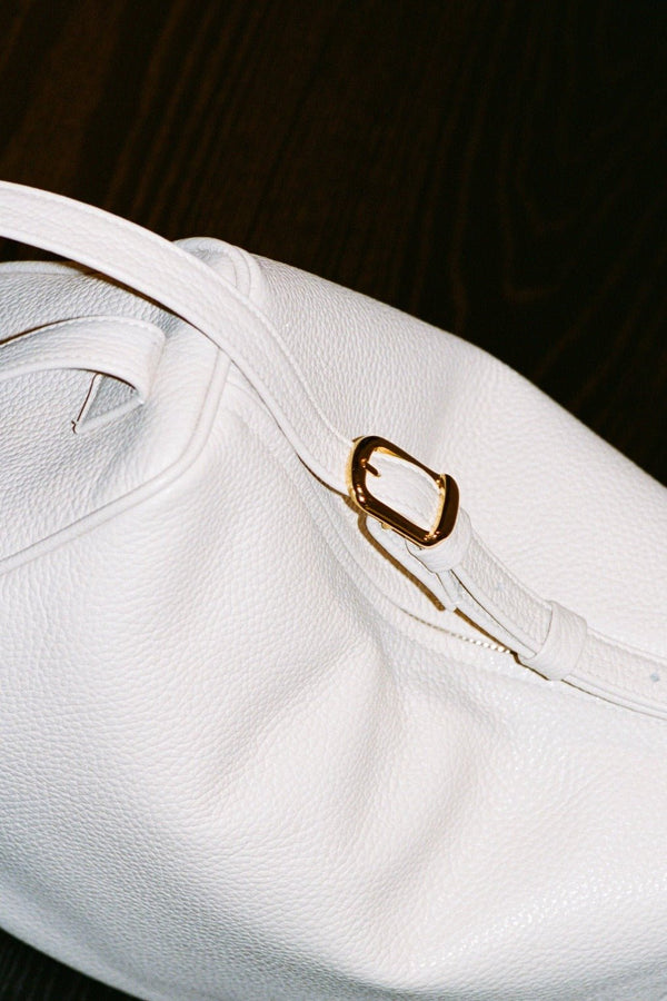 Saddle Shoulder Bag in Grain White Wash