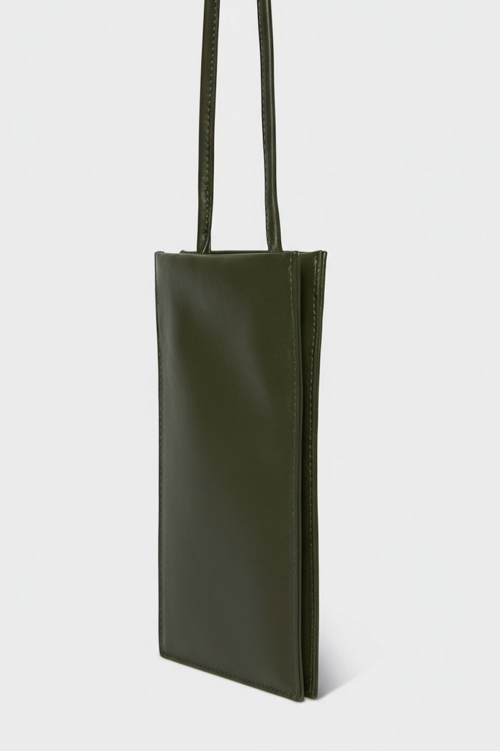Tall Slim Double Pocket Bag in Smooth Khaki