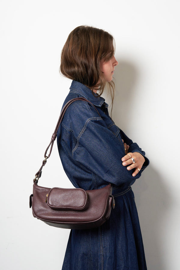 Pocket Rocket Hobo in Grain Burgundy