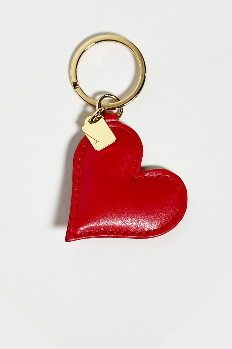 Love Heart Keyring in Smooth Red