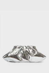 Cloud Clutch Bag in Metallic Silver