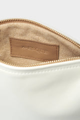 Mini Saddle Shoulder Bag in Smooth Off White