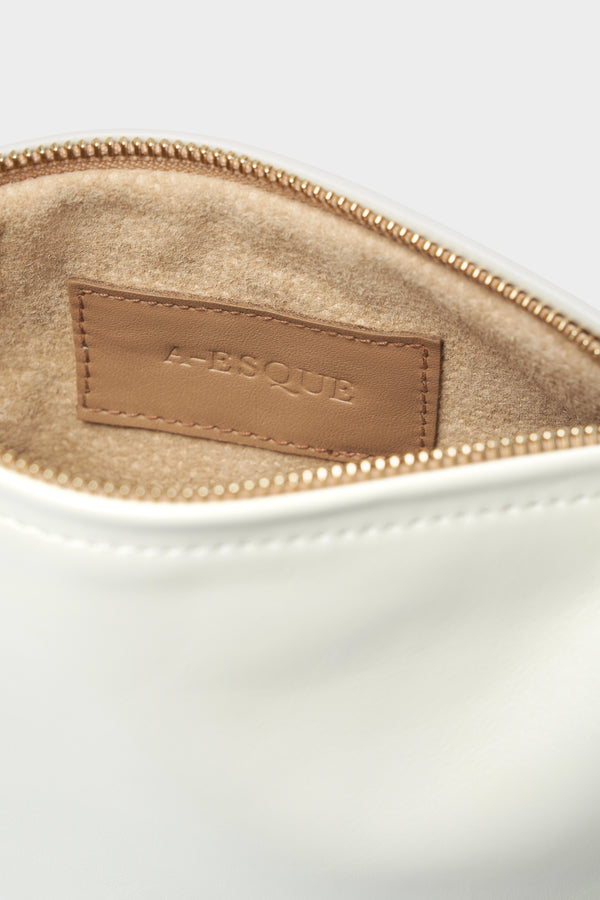 Mini Saddle Shoulder Bag in Smooth Off White