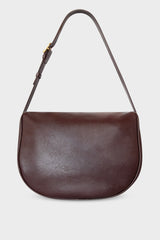 Saddle Shoulder Bag in Smooth Burgundy