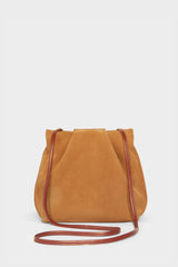 Mini Fold Crossbody in Suede Tan