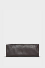 Small Handle Clutch in Smooth Dark Brown