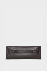 Small Handle Clutch in Smooth Dark Brown