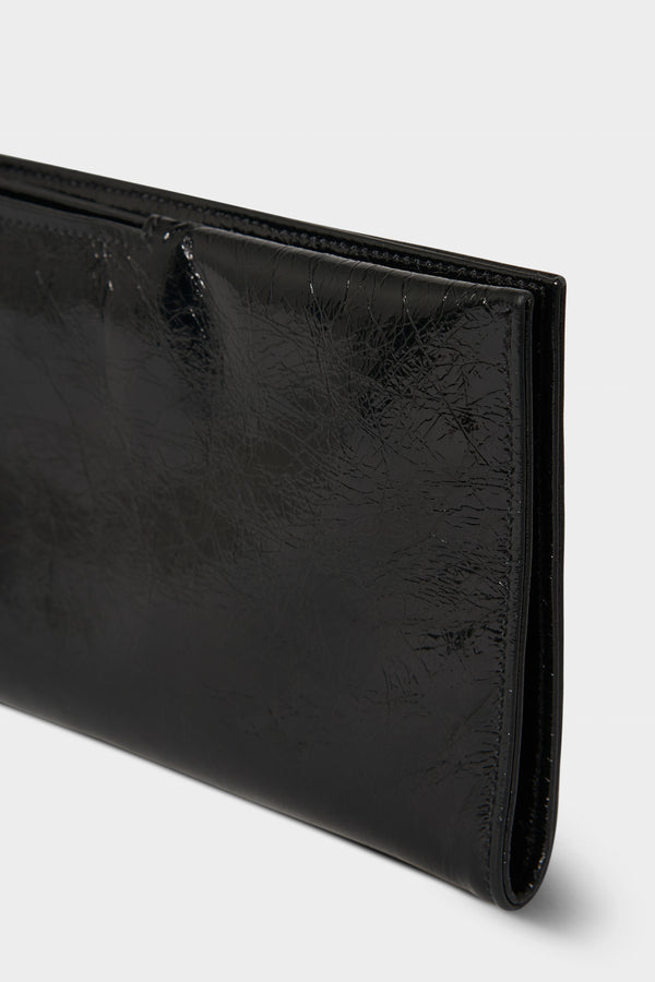 Slimline Clutch Pouch in Metallic Black