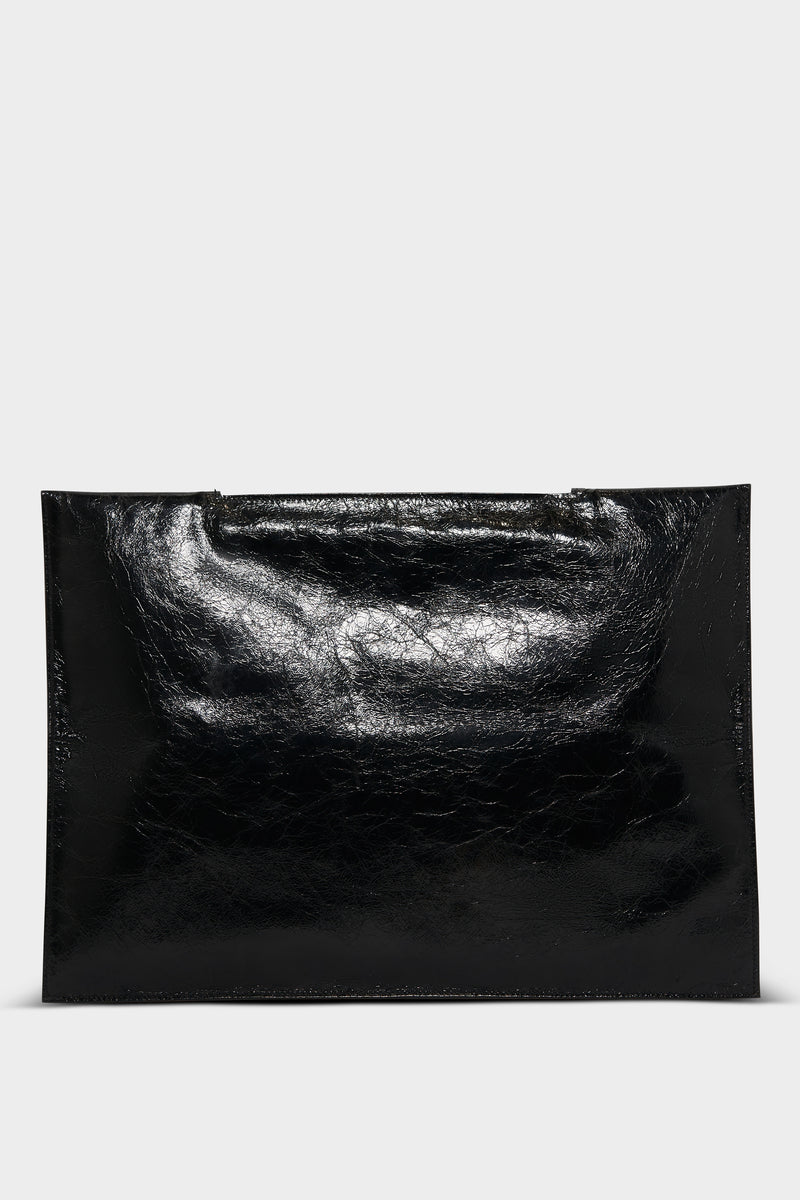 Slimline Clutch Pouch in Metallic Black