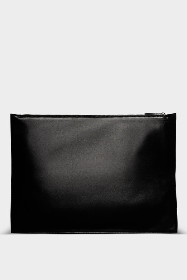 Slimline Clutch Pouch in Smooth Black