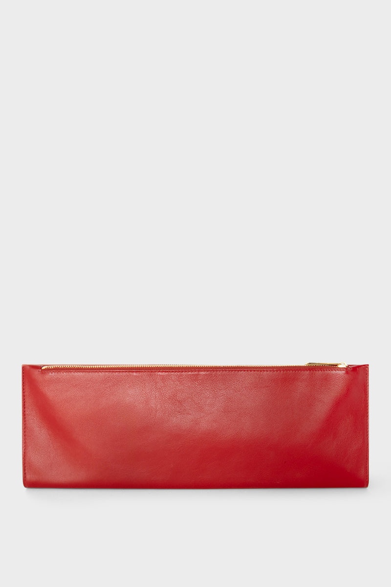 Slimline Clutch Pouch in Smooth Red