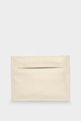 Small Handle Clutch in Grain White Wash