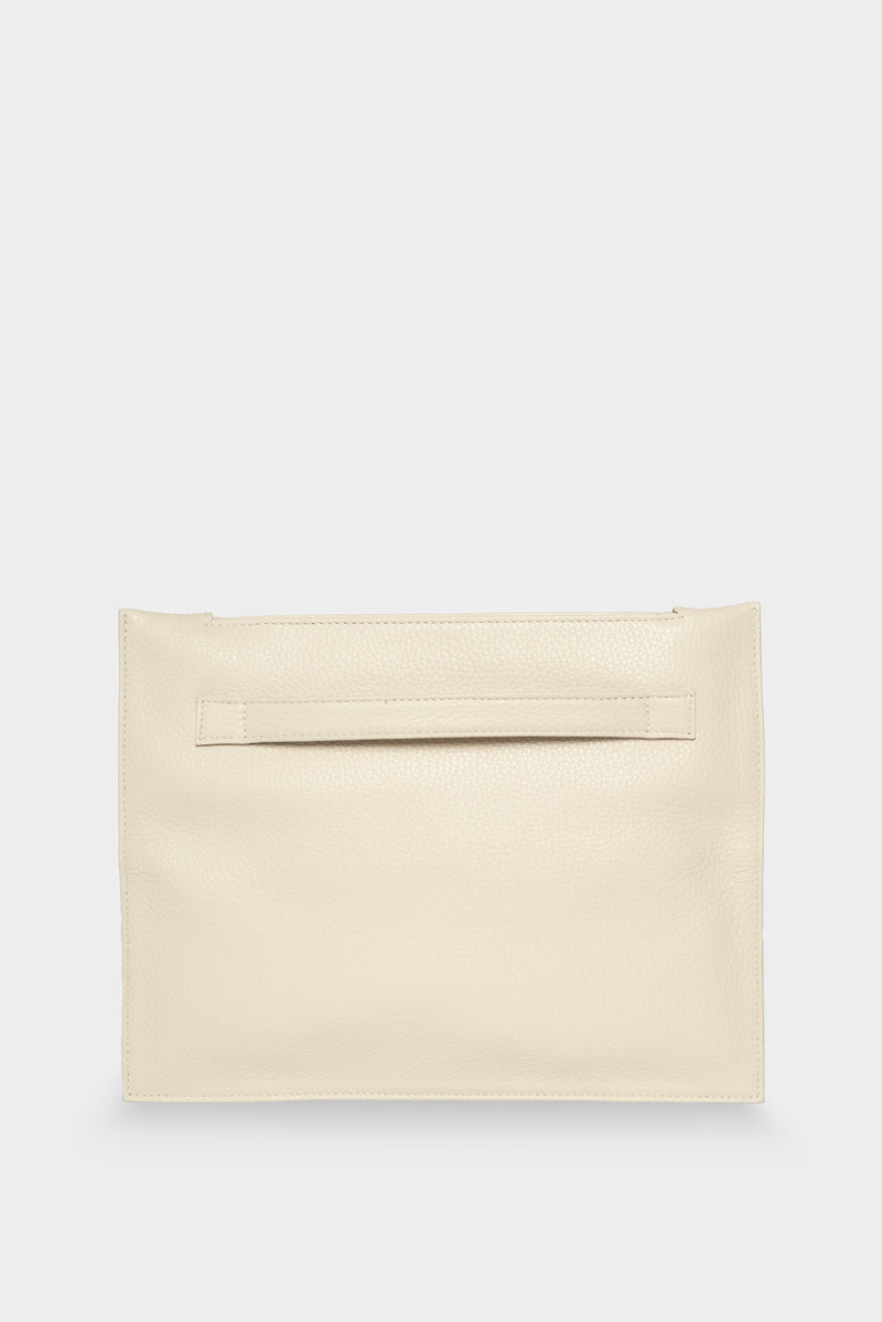 Small Handle Clutch Grain White Wash Handmade in Australia A ESQUE