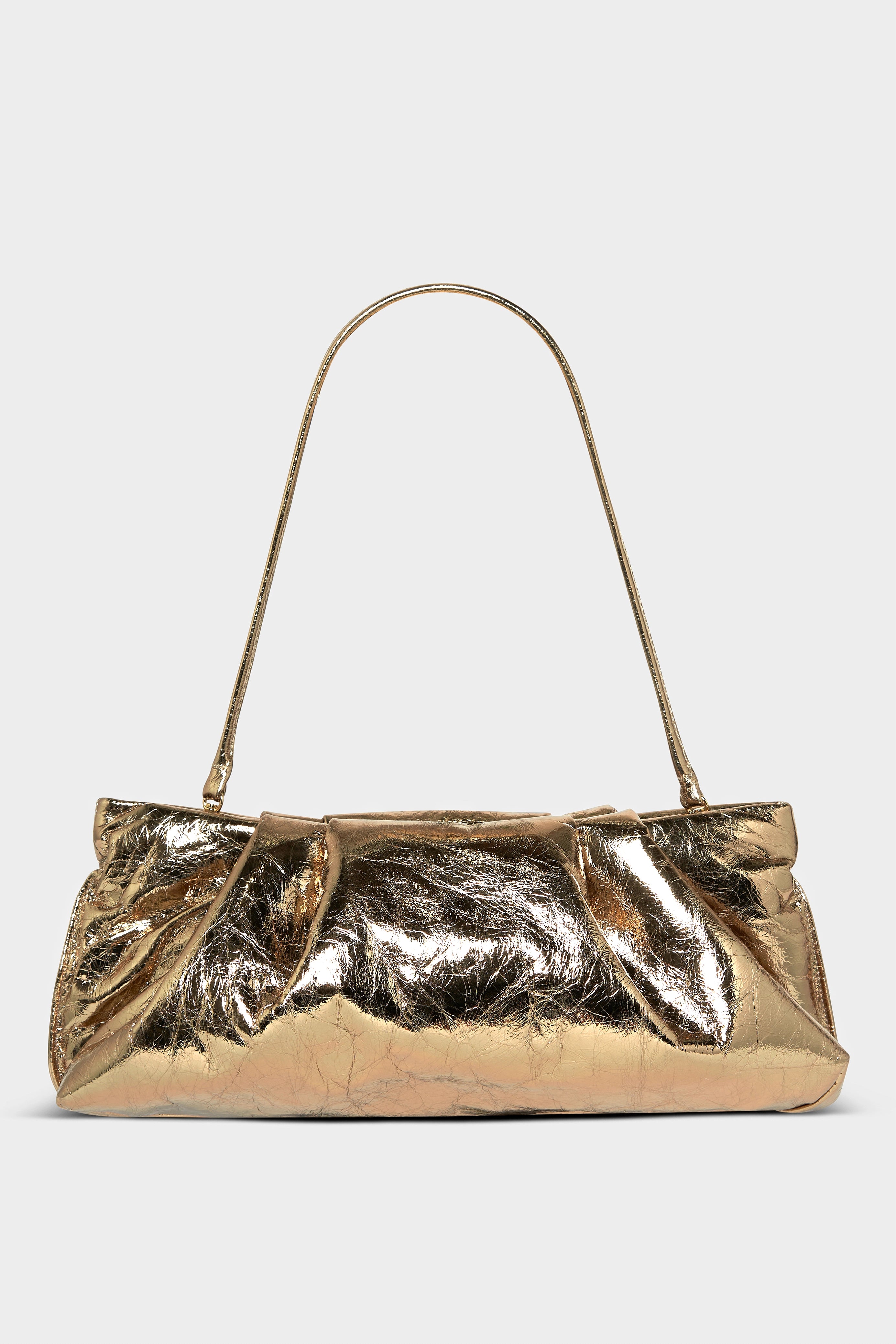 Slim Fold Clutch in Metallic Gold