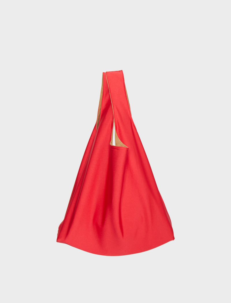 Reversible Sack Tote Bag in Red Spandex