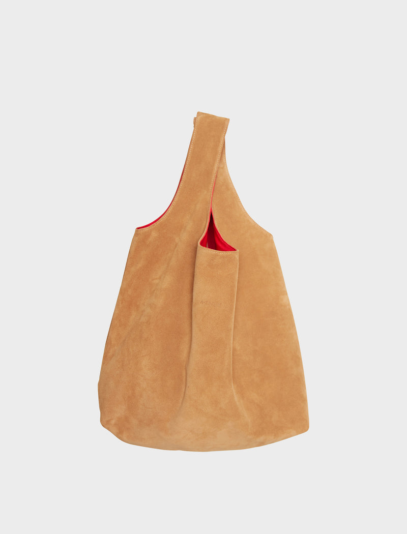 Reversible Sack Tote Bag in Red Spandex