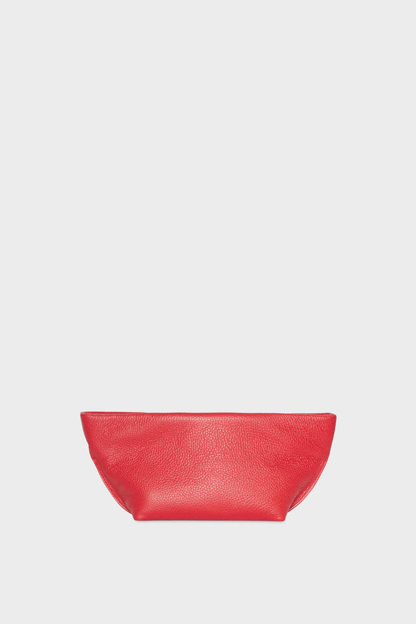 Small Trapezoid Clutch in Grain Red